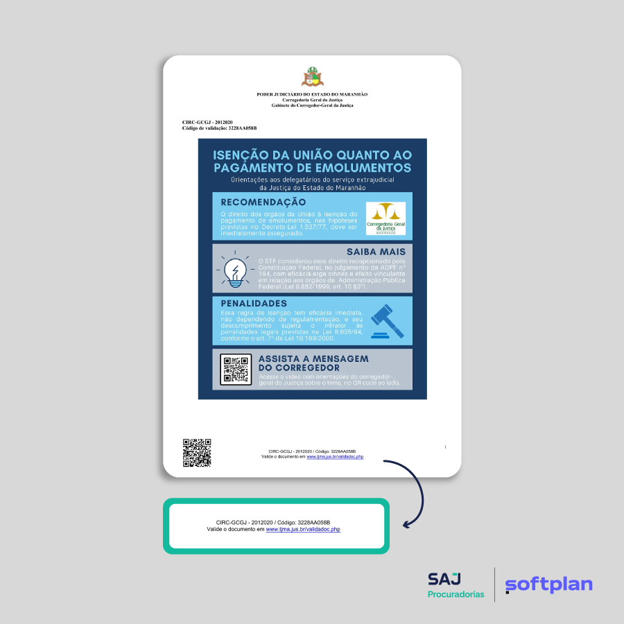 Exemplo de uso de link em ofício da Corregedoria-Geral da Justiça enviado às Serventias Extrajudiciais e que demonstra o que é visual law.