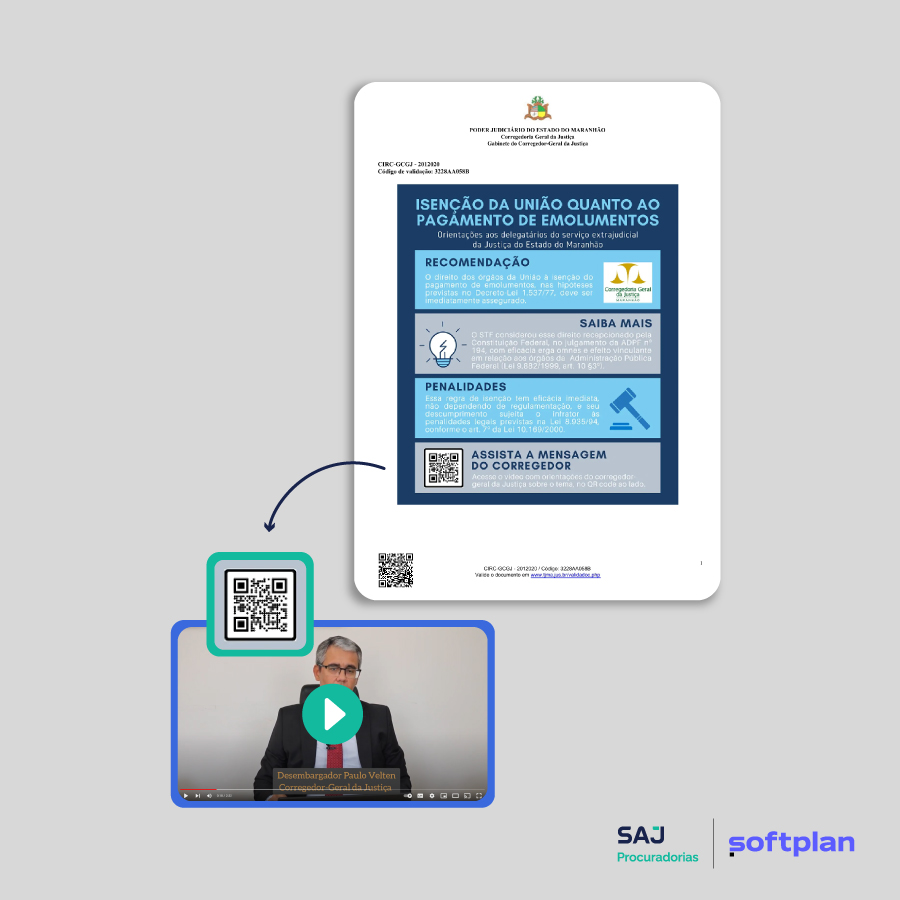 Exemplo de uso de vídeo em ofício da Corregedoria-Geral da Justiça do TJMA enviado às Serventias Extrajudiciais e que demonstra o que é visual law.