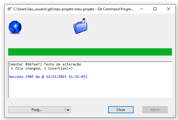 como atualizar arquivo pasta git gui windows 4