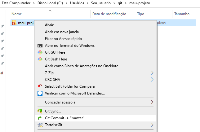 como excluir arquivo pasta git gui windows 2