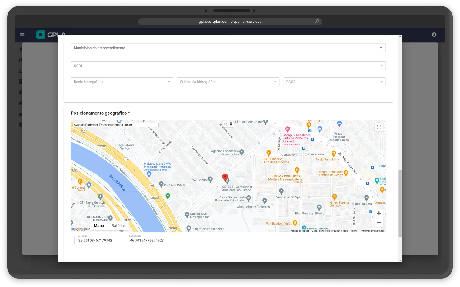 Tela do sistema da solução de Processos Digitais e Administrativos: GPLA